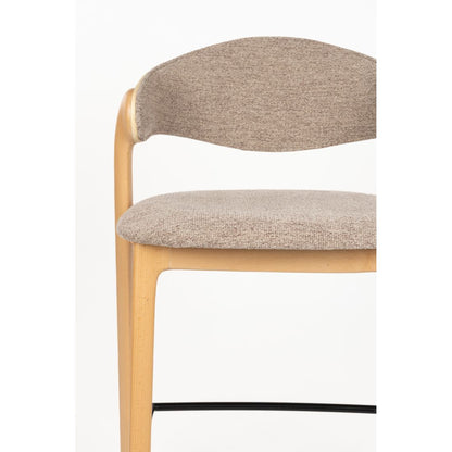 Dutchbone Barkruk Babington Beige Eiken - KwaliteitWonen.nl