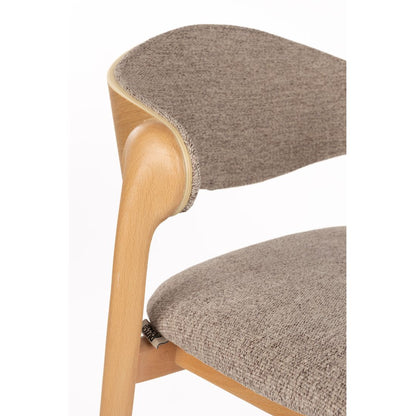 Dutchbone Barkruk Babington Beige Eiken - KwaliteitWonen.nl