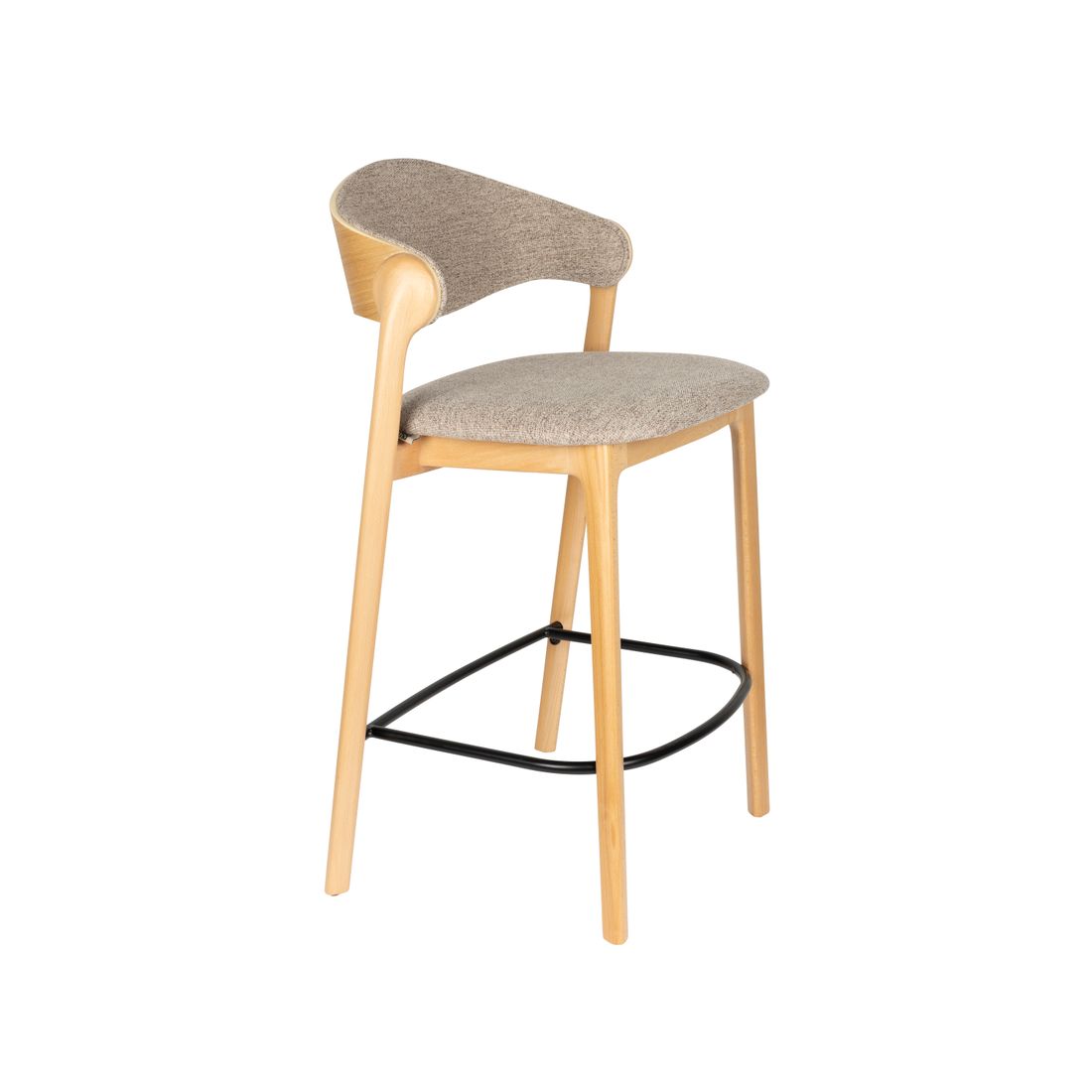 Dutchbone Barkruk Babington Beige Eiken - KwaliteitWonen.nl