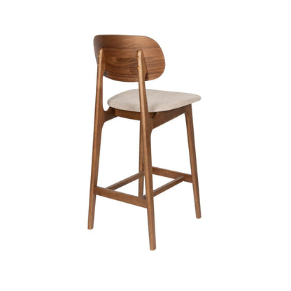 Dutchbone Barkruk Marais Walnoot / Beige - KwaliteitWonen.nl