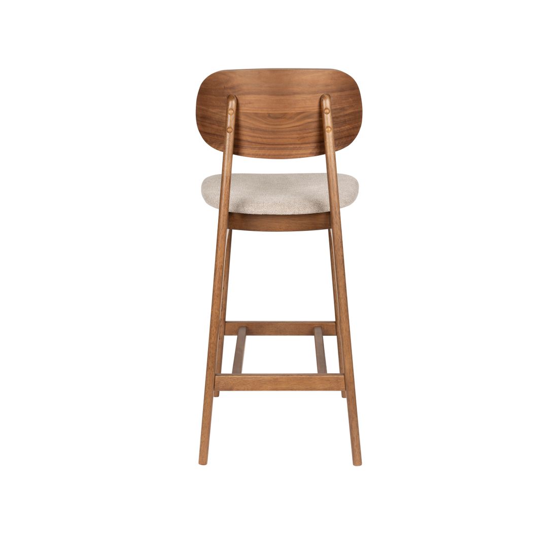 Dutchbone Barkruk Marais Walnoot / Beige - KwaliteitWonen.nl