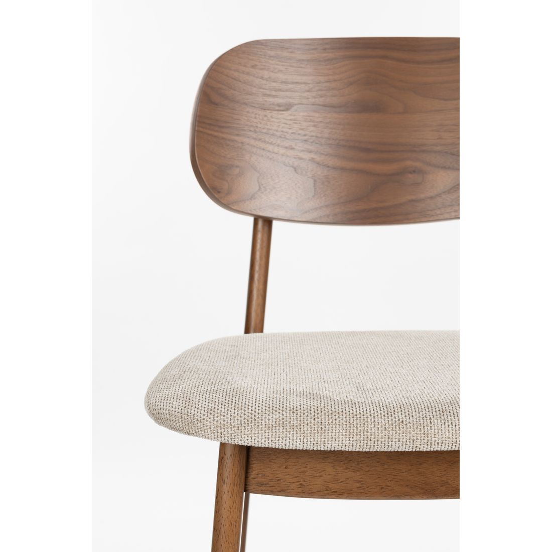 Dutchbone Barkruk Marais Walnoot / Beige - KwaliteitWonen.nl
