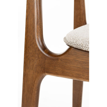 Dutchbone Barkruk Marais Walnoot / Beige - KwaliteitWonen.nl
