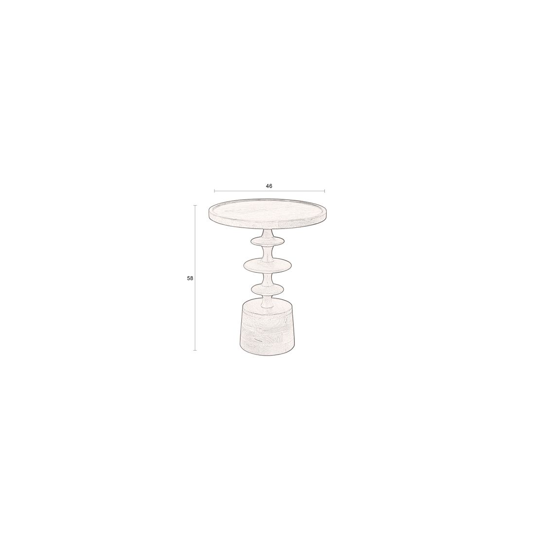 Dutchbone Bijzettafel Cath Walnoot-Kwaliteitwonen.nl