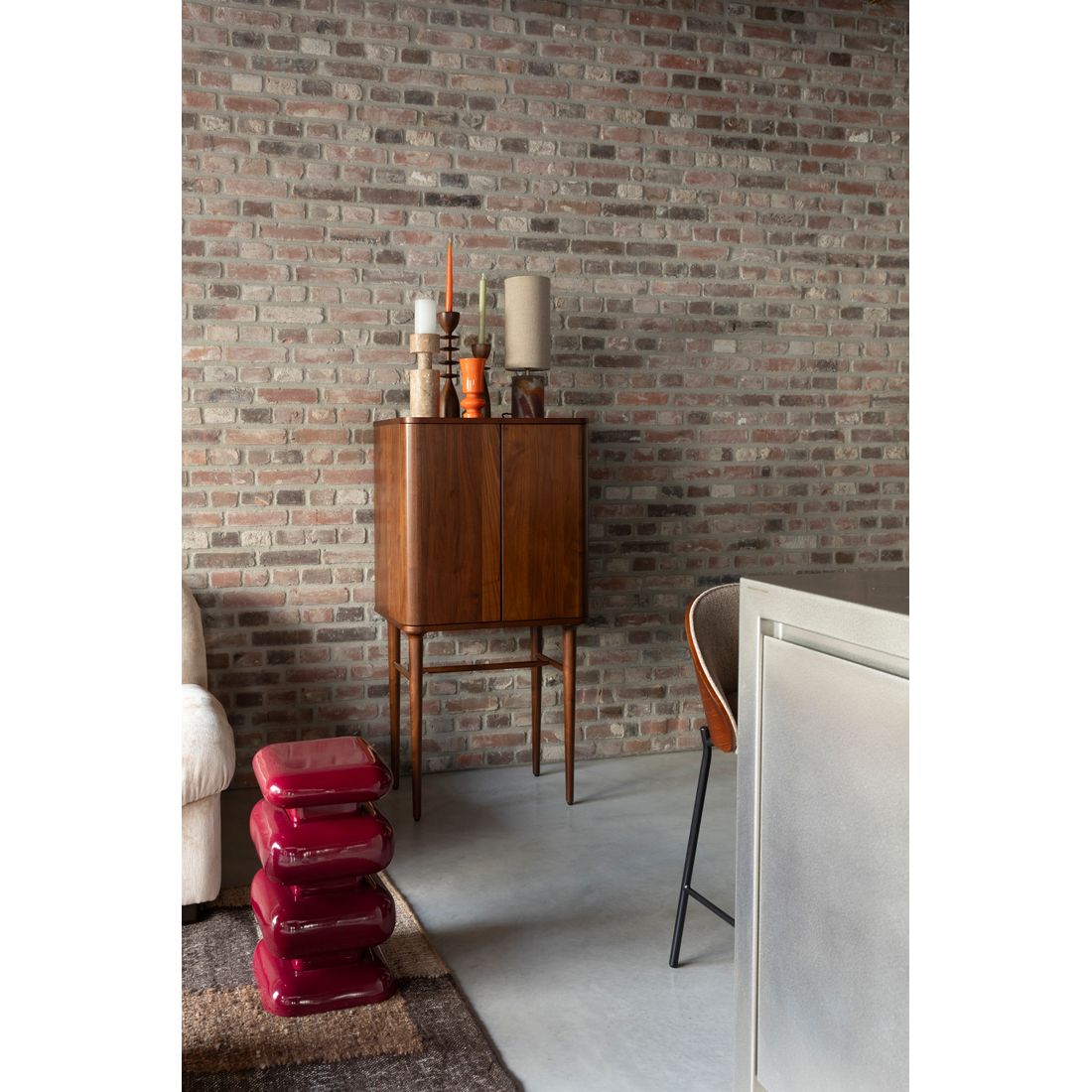Dutchbone Bijzettafel Stubby Rood - KwaliteitWonen.nl