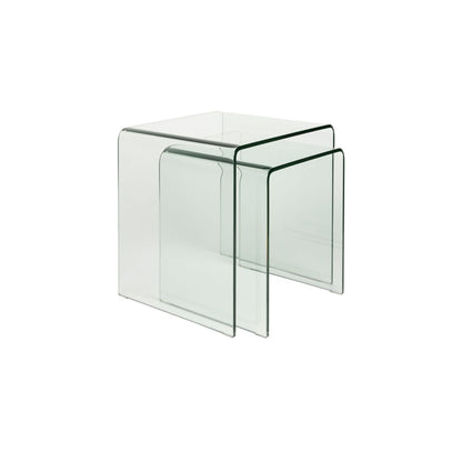 Dutchbone Bijzettafel Vetro (Set van 2) Transparant - KwaliteitWonen.nl