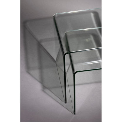 Dutchbone Bijzettafel Vetro (Set van 2) Transparant - KwaliteitWonen.nl