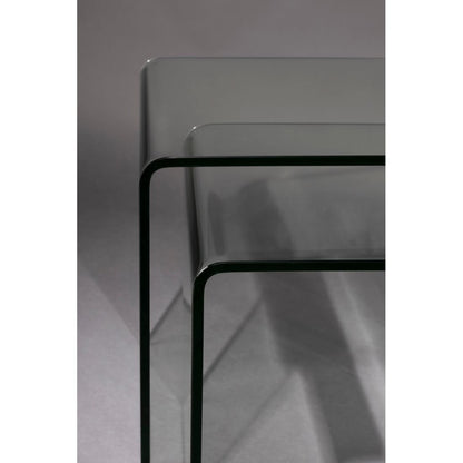 Dutchbone Bijzettafel Vetro (Set van 2) Transparant - KwaliteitWonen.nl