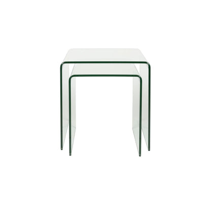 Dutchbone Bijzettafel Vetro (Set van 2) Transparant - KwaliteitWonen.nl
