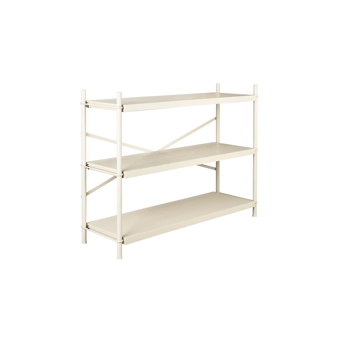 Dutchbone Boekenkast Shelf Iron Beige Laag - KwaliteitWonen.nl
