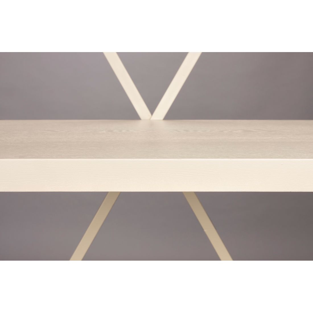 Dutchbone Boekenkast Shelf Iron Beige Laag - KwaliteitWonen.nl