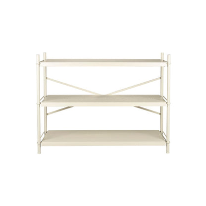Dutchbone Boekenkast Shelf Iron Beige Laag - KwaliteitWonen.nl