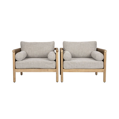 Dutchbone Buitenset Loungeset Oasis (Set van 2x Tuinstoel) Accaciahout-Kwaliteitwonen.nl