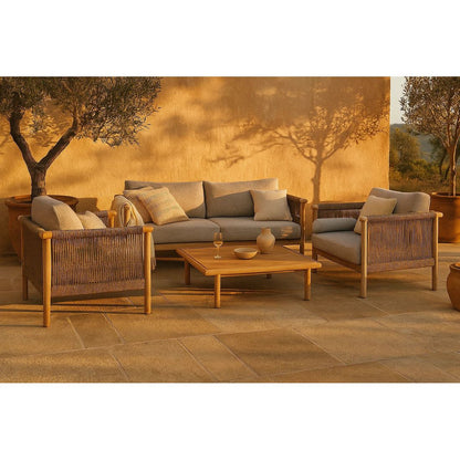 Dutchbone Buitenset Loungeset Oasis (Tuinbank + Tuintafel + 2x Tuinstoel) Accaciahout - KwaliteitWonen.nl
