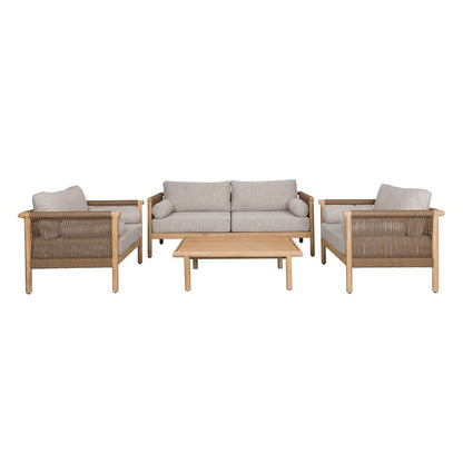 Dutchbone Buitenset Loungeset Oasis (Tuinbank + Tuintafel + 2x Tuinstoel) Accaciahout - KwaliteitWonen.nl