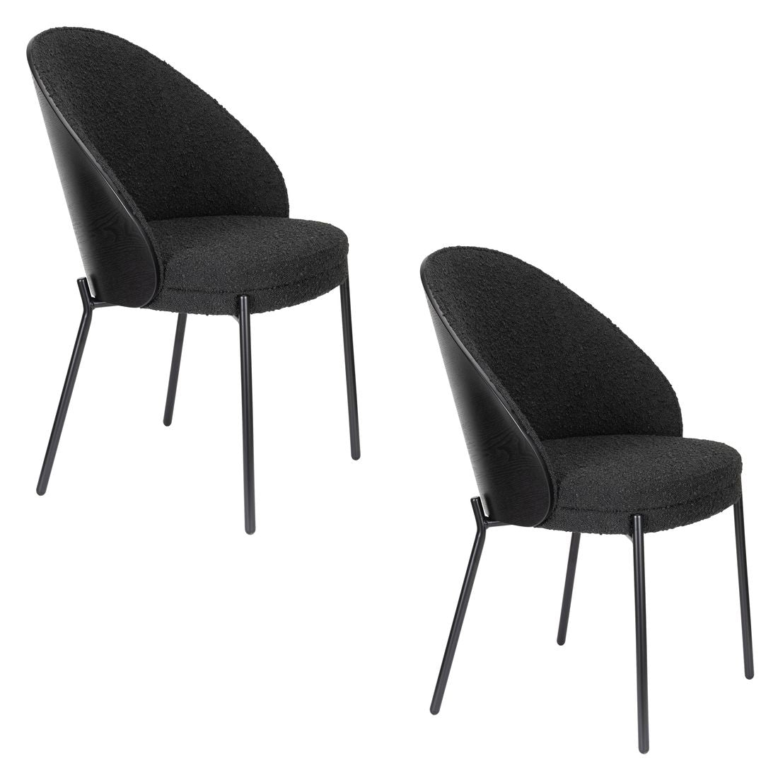 Dutchbone Chair Rodin Bouclé Black - KwaliteitWonen.nl