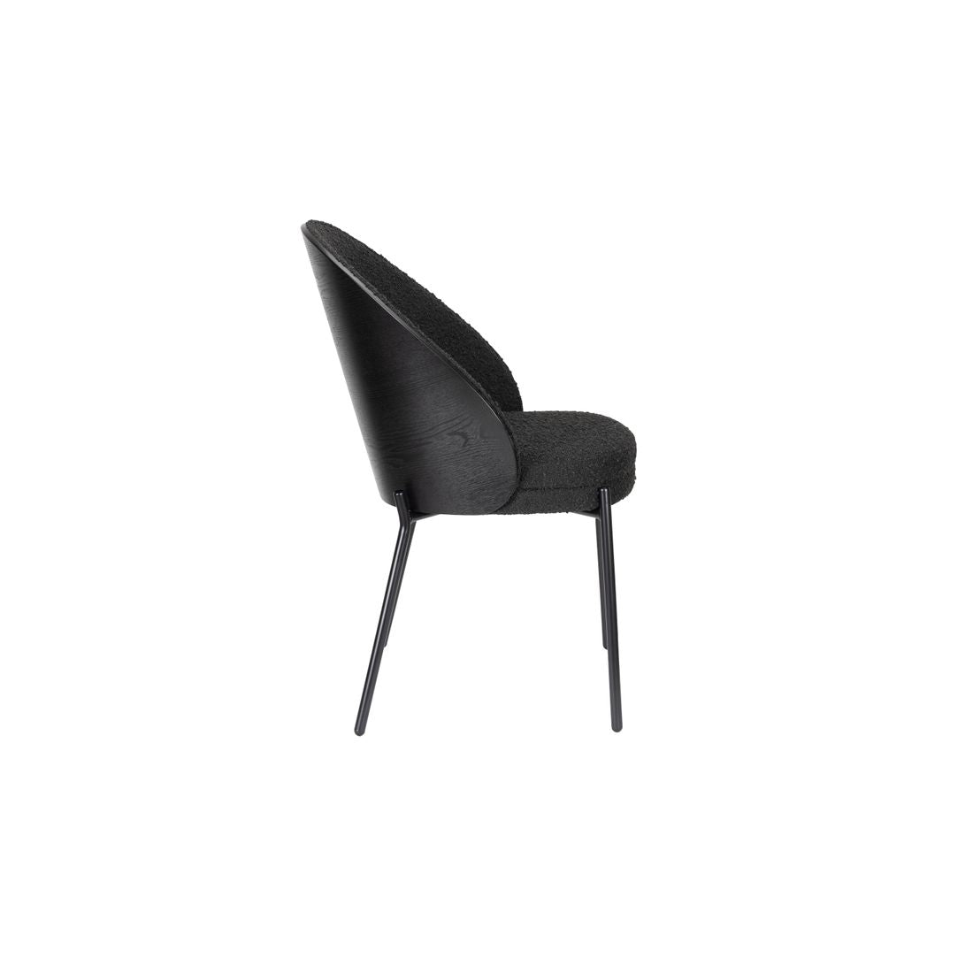 Dutchbone Chair Rodin Bouclé Black - KwaliteitWonen.nl