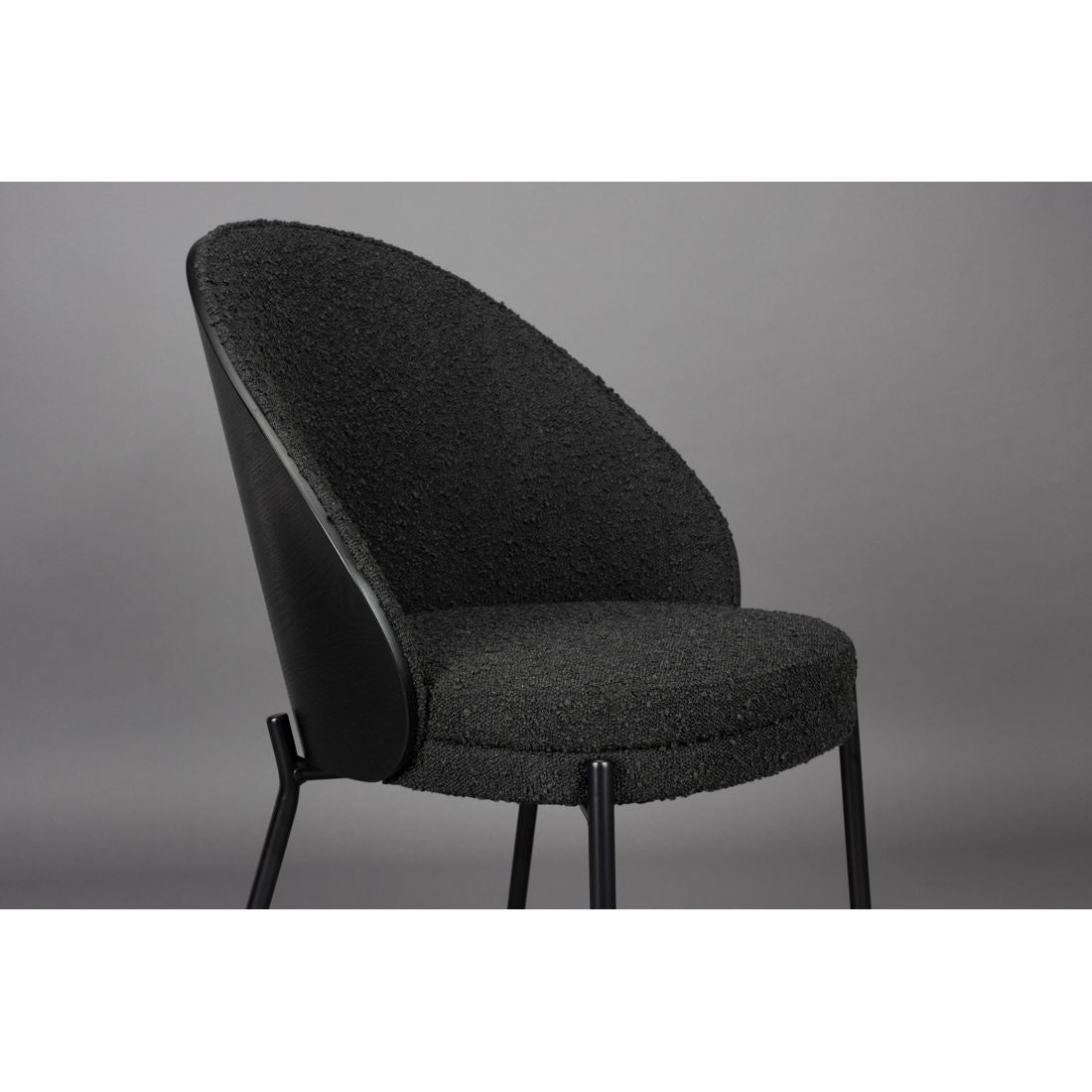 Dutchbone Chair Rodin Bouclé Black - KwaliteitWonen.nl