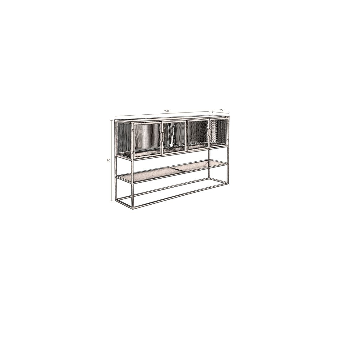 Dutchbone Dressoir Boli Hoog Zwart - KwaliteitWonen.nl