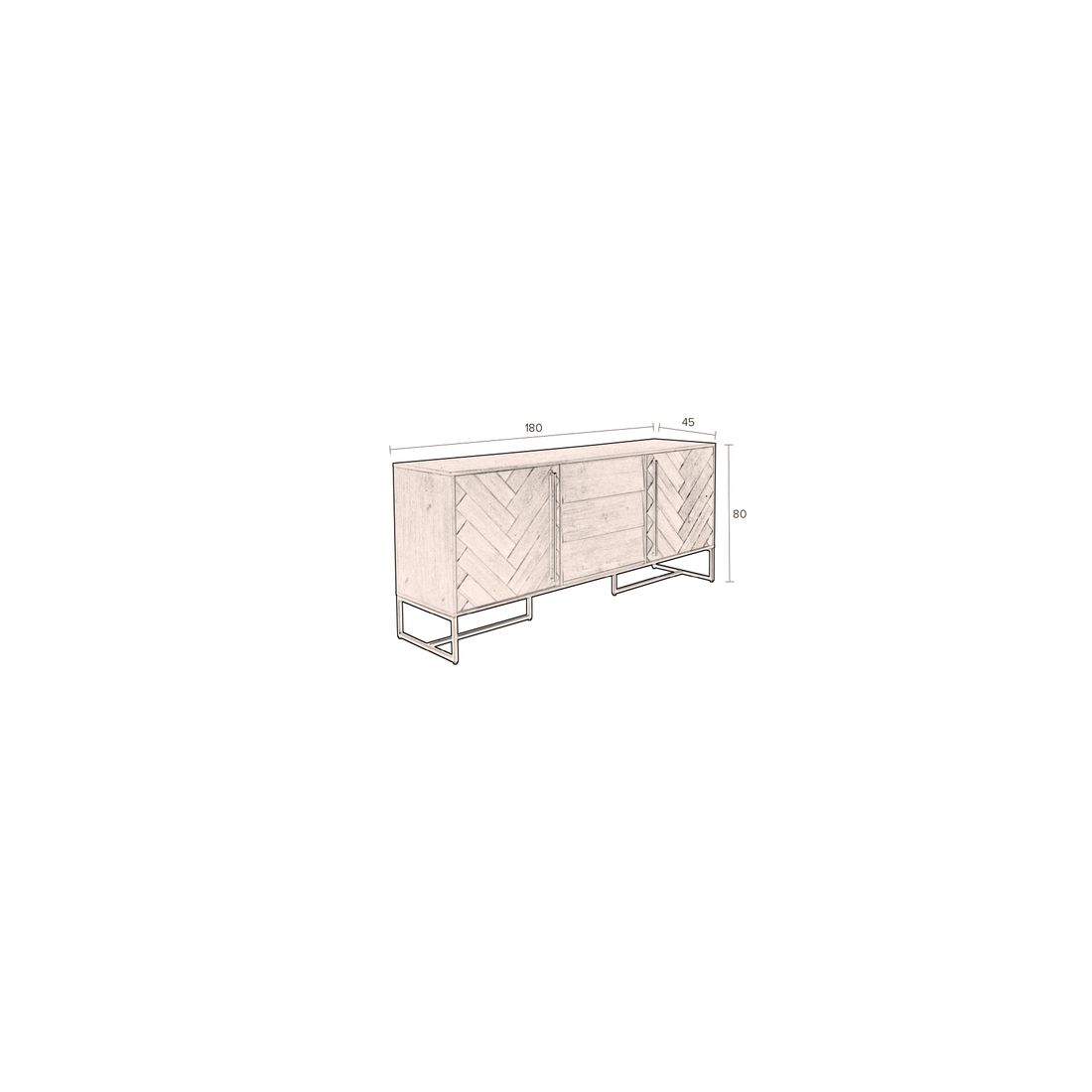 Dutchbone Dressoir Class Hoog Walnoot - KwaliteitWonen.nl