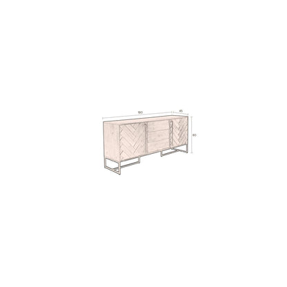 Dutchbone Dressoir Class Hoog Walnoot - KwaliteitWonen.nl