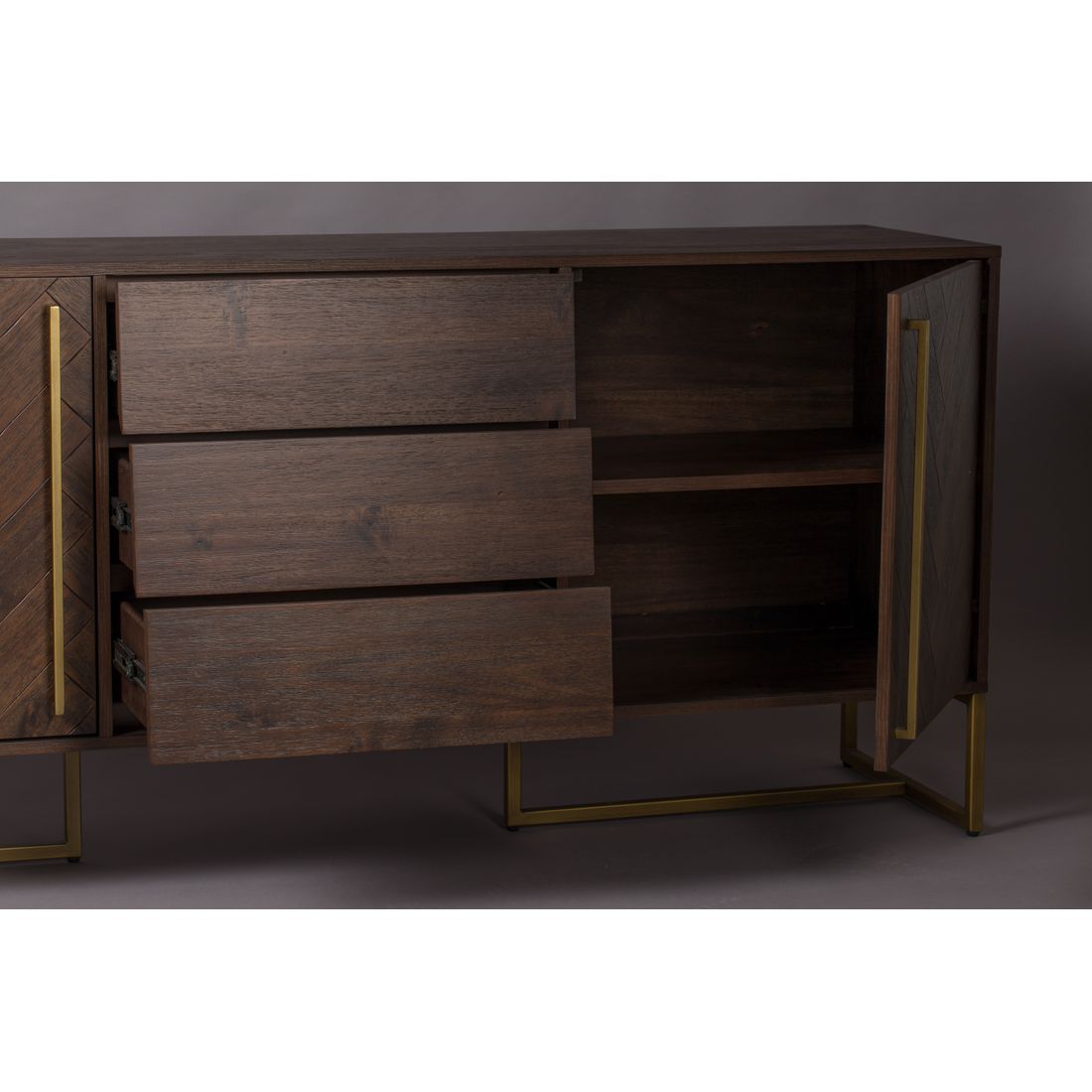 Dutchbone Dressoir Class Hoog Walnoot - KwaliteitWonen.nl