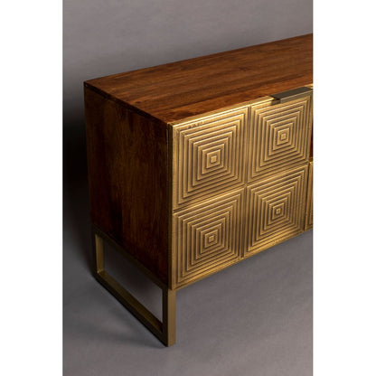 Dutchbone Dressoir Volan Mangohout Goud - KwaliteitWonen.nl
