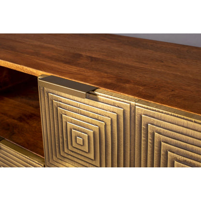 Dutchbone Dressoir Volan Mangohout Goud - KwaliteitWonen.nl
