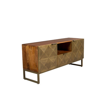 Dutchbone Dressoir Volan Mangohout Goud - KwaliteitWonen.nl
