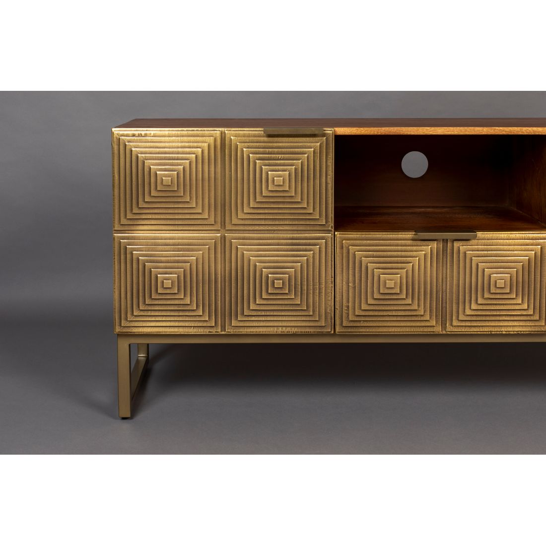 Dutchbone Dressoir Volan Mangohout Goud - KwaliteitWonen.nl