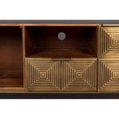 Dutchbone Dressoir Volan Mangohout Goud - KwaliteitWonen.nl