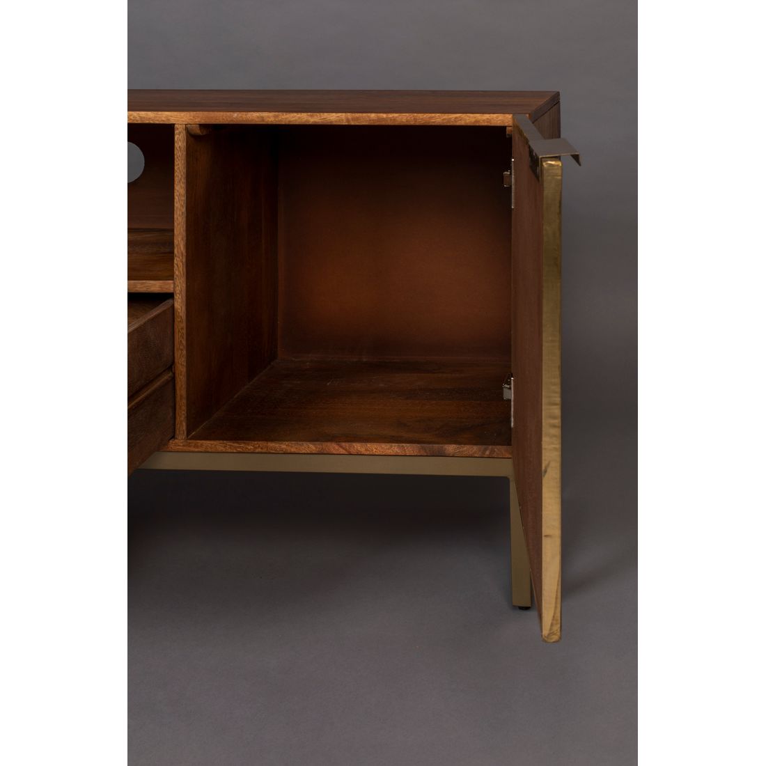 Dutchbone Dressoir Volan Mangohout Goud - KwaliteitWonen.nl