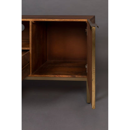 Dutchbone Dressoir Volan Mangohout Goud - KwaliteitWonen.nl