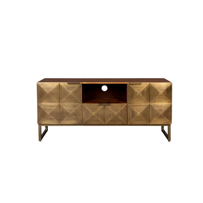 Dutchbone Dressoir Volan Mangohout Goud - KwaliteitWonen.nl