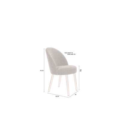 Dutchbone Eetkamerstoel Barbara Boucle Beige - KwaliteitWonen.nl