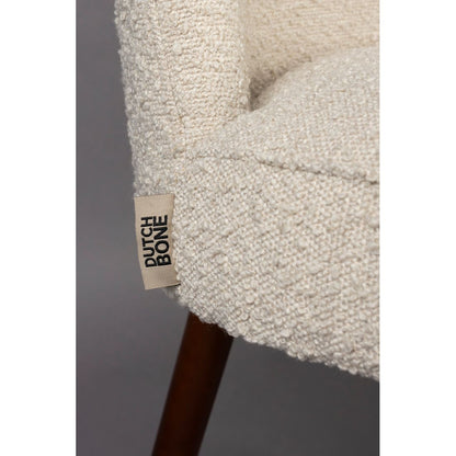 Dutchbone Eetkamerstoel Barbara Boucle Beige - KwaliteitWonen.nl
