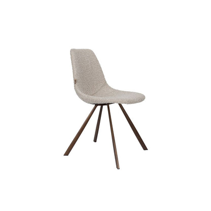 Dutchbone Eetkamerstoel Franky Bouclé Beige - KwaliteitWonen.nl