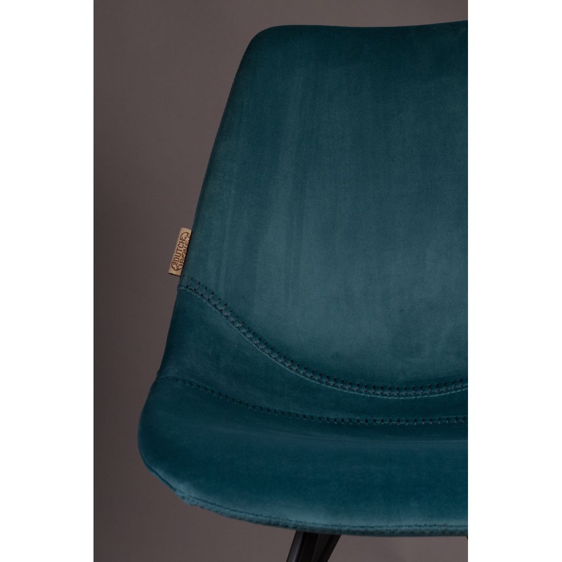 Dutchbone Eetkamerstoel Franky Velvet Blauw - KwaliteitWonen.nl
