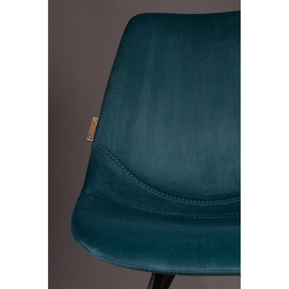 Dutchbone Eetkamerstoel Franky Velvet Blauw - KwaliteitWonen.nl