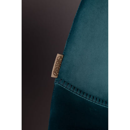Dutchbone Eetkamerstoel Franky Velvet Blauw - KwaliteitWonen.nl