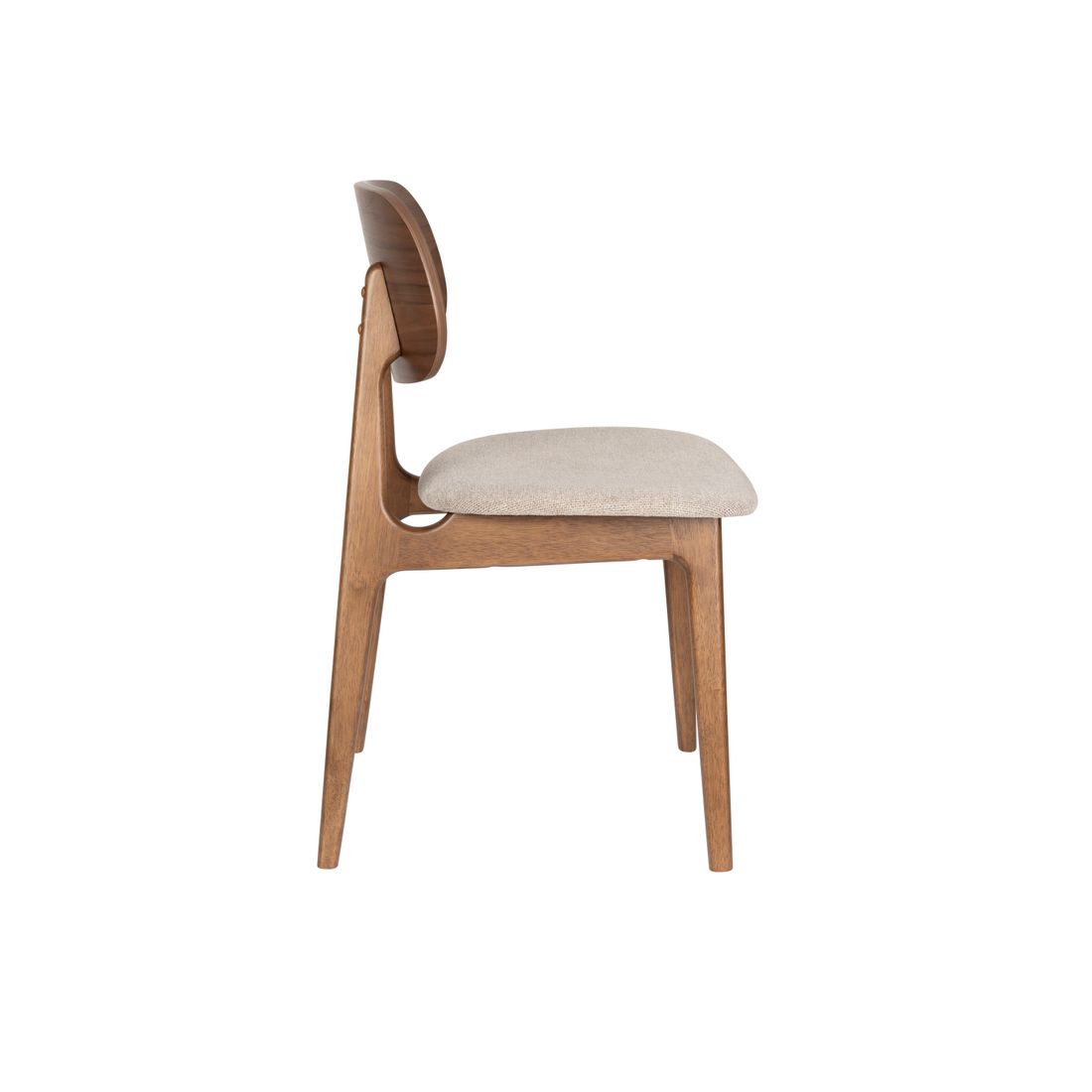 Dutchbone Eetkamerstoel Marais Walnoot / Beige - KwaliteitWonen.nl