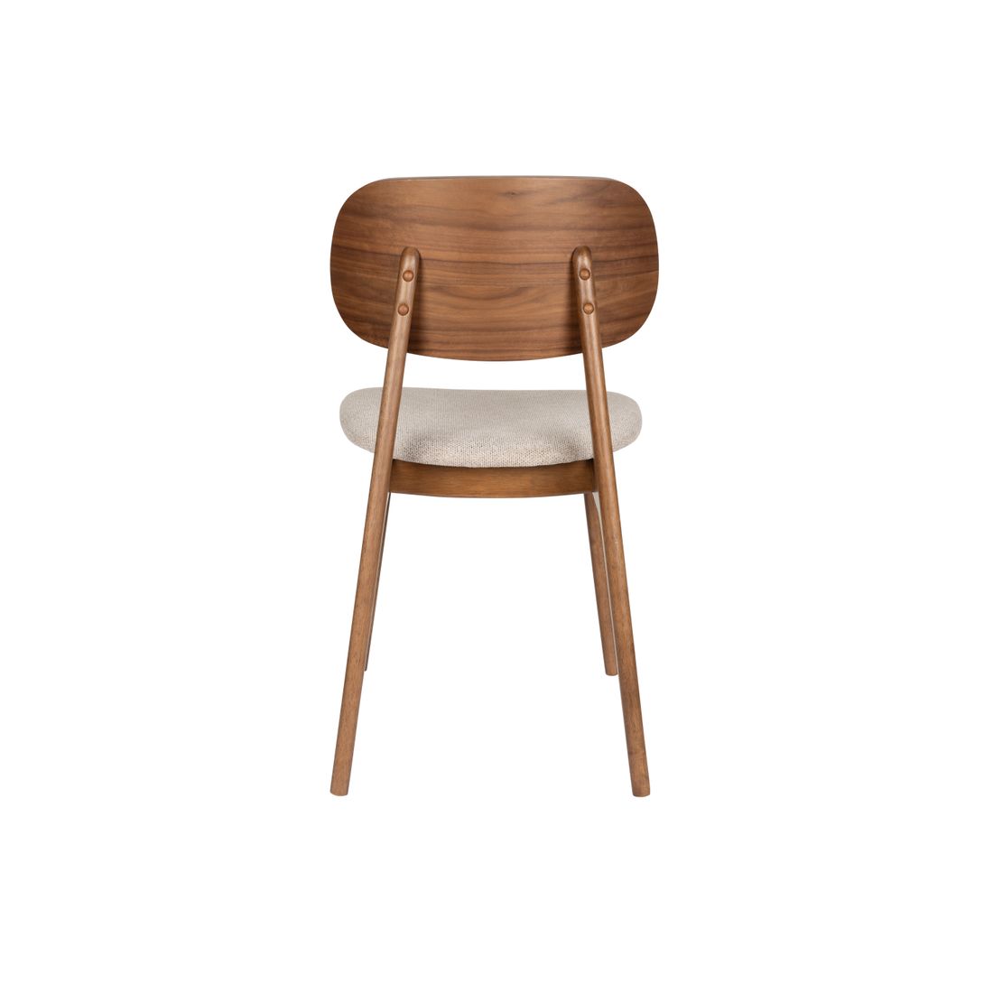 Dutchbone Eetkamerstoel Marais Walnoot / Beige - KwaliteitWonen.nl