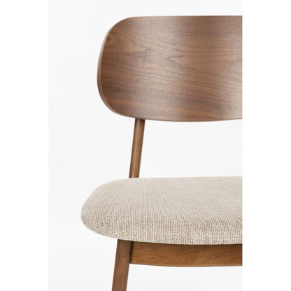 Dutchbone Eetkamerstoel Marais Walnoot / Beige - KwaliteitWonen.nl