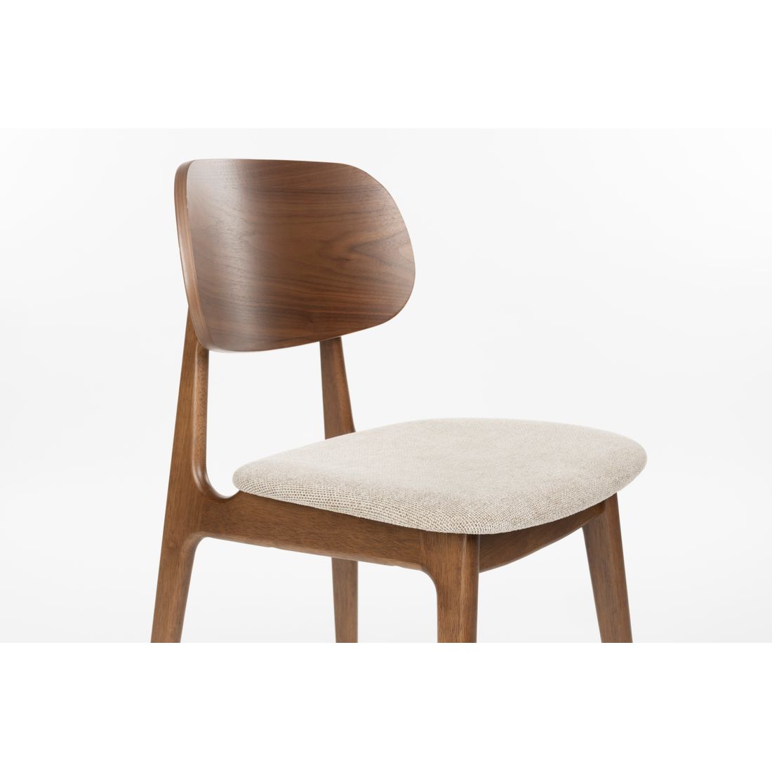 Dutchbone Eetkamerstoel Marais Walnoot / Beige - KwaliteitWonen.nl