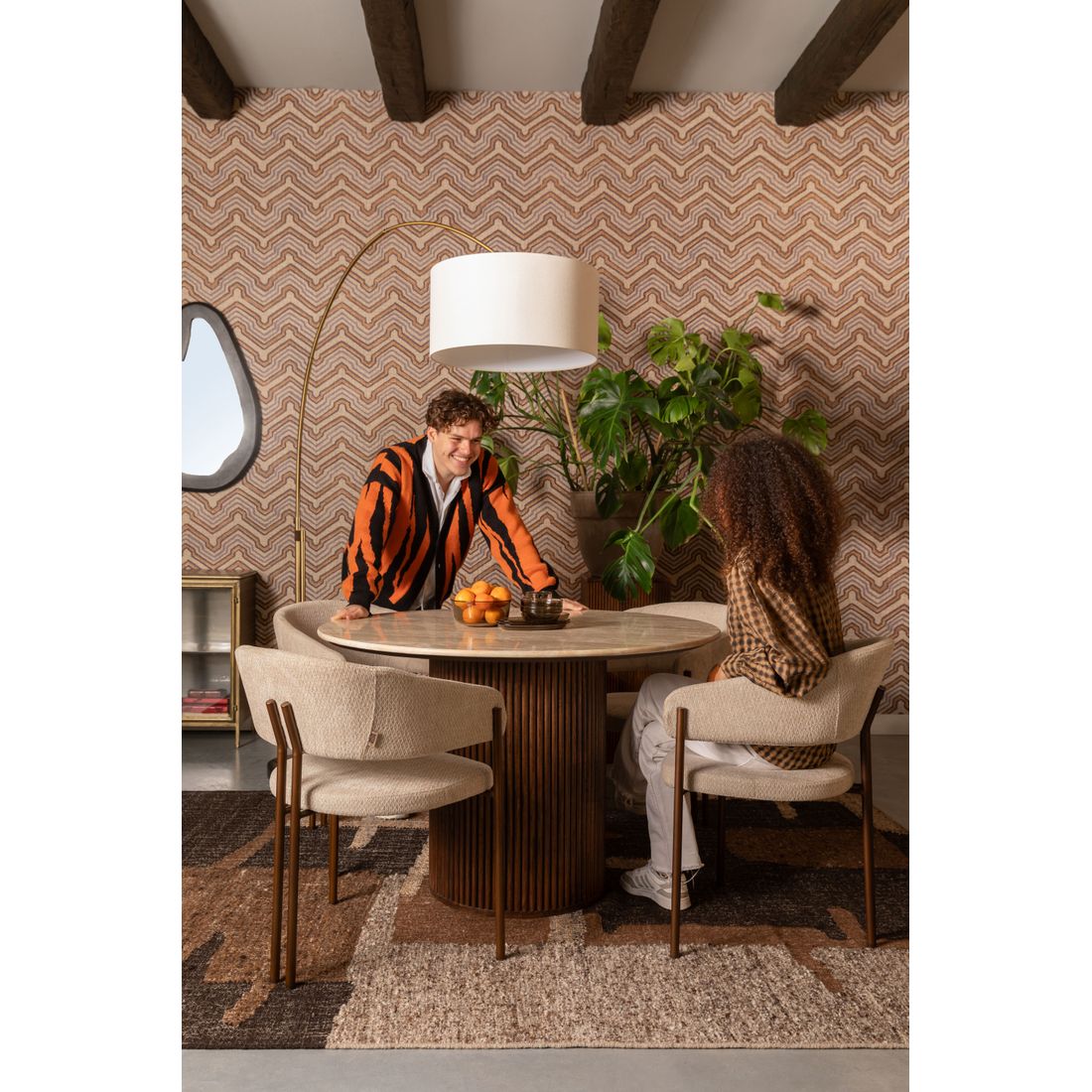 Dutchbone Eetkamerstoel Naida Beige - KwaliteitWonen.nl