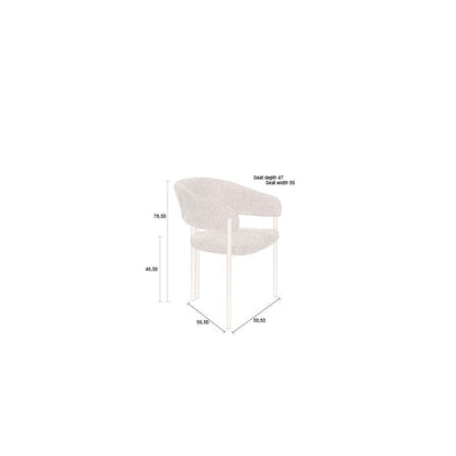 Dutchbone Eetkamerstoel Naida Beige - KwaliteitWonen.nl