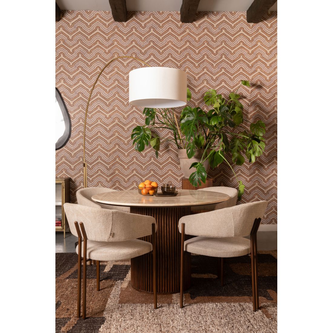 Dutchbone Eetkamerstoel Naida Beige - KwaliteitWonen.nl