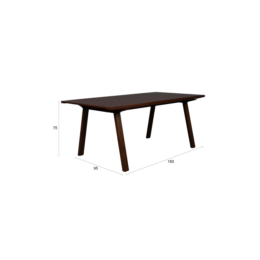 Dutchbone Eettafel Adamello 180x95cm Bruin - KwaliteitWonen.nl