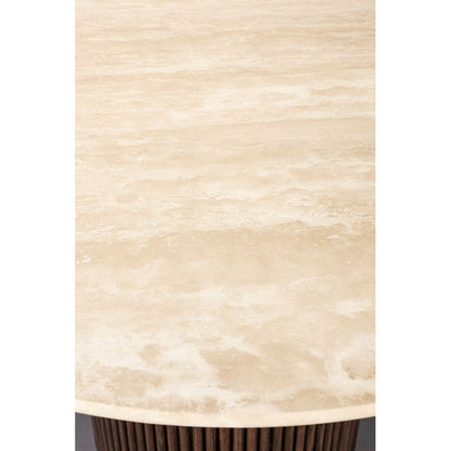 Dutchbone Eettafel Arda Rond 115cm Walnoot - KwaliteitWonen.nl