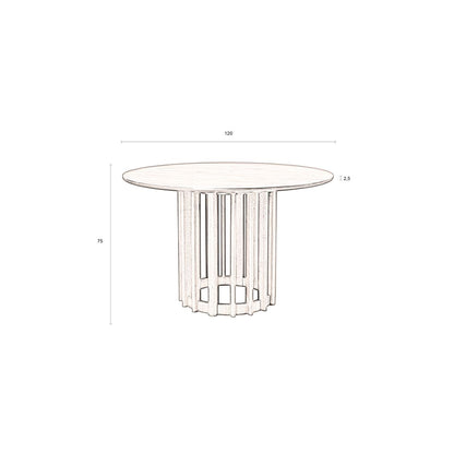Dutchbone Eettafel Barlet Rond 120cm Eiken - KwaliteitWonen.nl